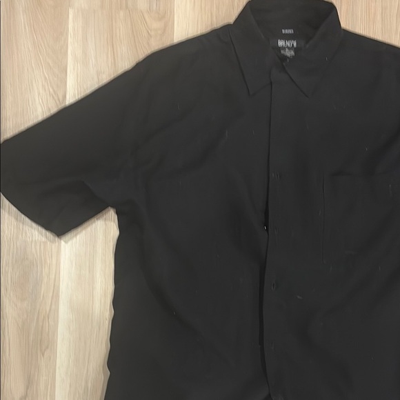 Bruno Magli Black Casual Button Down Shirt - Picture 4 of 10